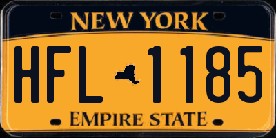 NY license plate HFL1185