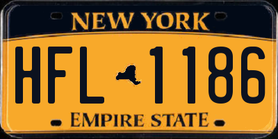 NY license plate HFL1186