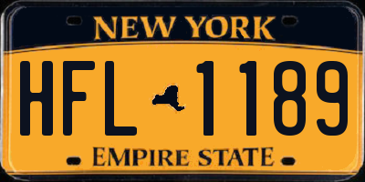 NY license plate HFL1189