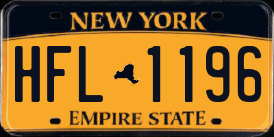 NY license plate HFL1196