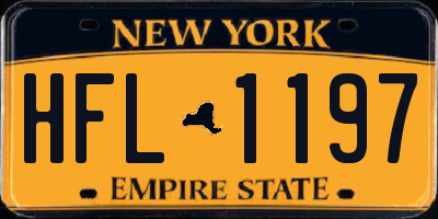 NY license plate HFL1197
