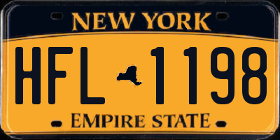 NY license plate HFL1198