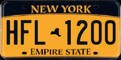 NY license plate HFL1200
