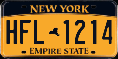 NY license plate HFL1214