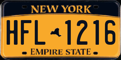 NY license plate HFL1216