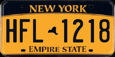 NY license plate HFL1218