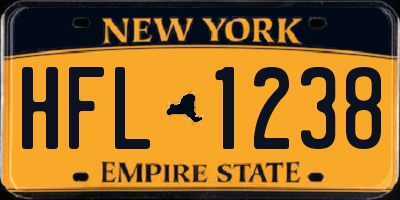 NY license plate HFL1238