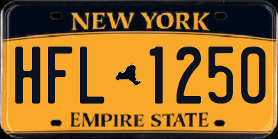 NY license plate HFL1250