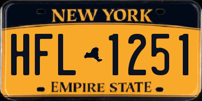 NY license plate HFL1251