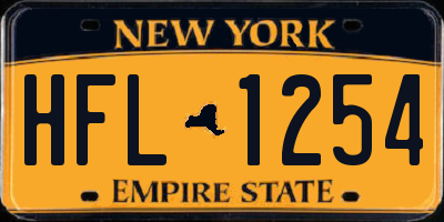 NY license plate HFL1254