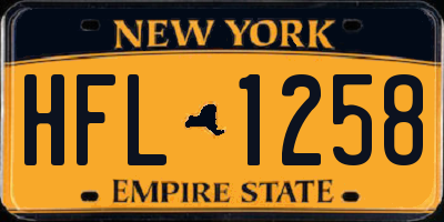 NY license plate HFL1258