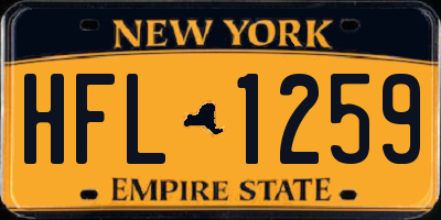 NY license plate HFL1259