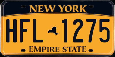 NY license plate HFL1275
