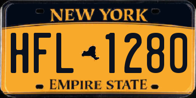 NY license plate HFL1280