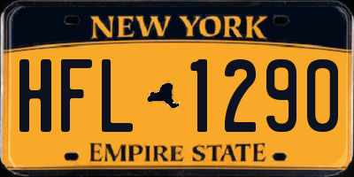 NY license plate HFL1290