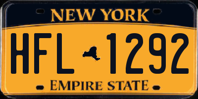 NY license plate HFL1292