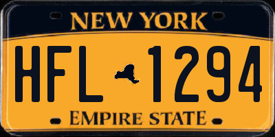 NY license plate HFL1294