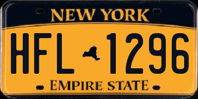 NY license plate HFL1296