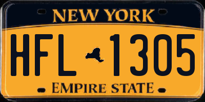 NY license plate HFL1305