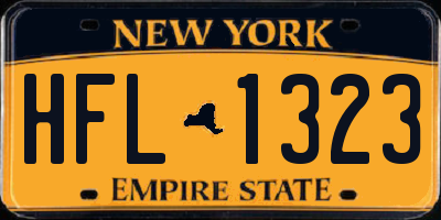 NY license plate HFL1323