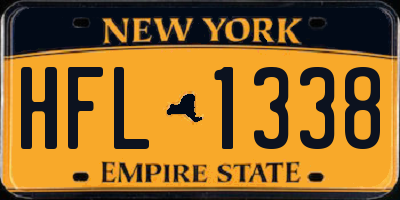 NY license plate HFL1338