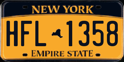 NY license plate HFL1358