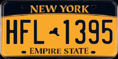 NY license plate HFL1395