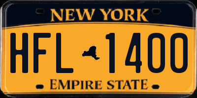 NY license plate HFL1400
