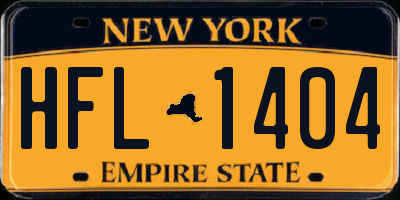 NY license plate HFL1404