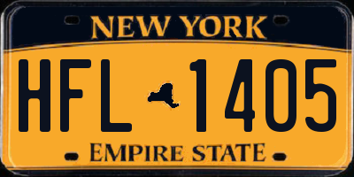 NY license plate HFL1405