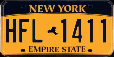 NY license plate HFL1411