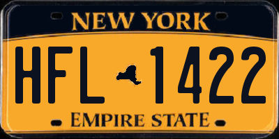 NY license plate HFL1422