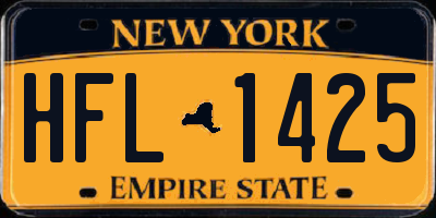 NY license plate HFL1425
