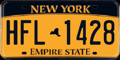 NY license plate HFL1428