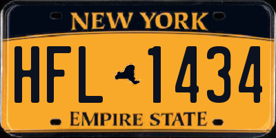 NY license plate HFL1434
