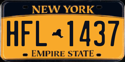 NY license plate HFL1437