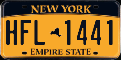 NY license plate HFL1441