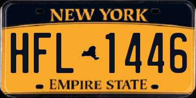 NY license plate HFL1446