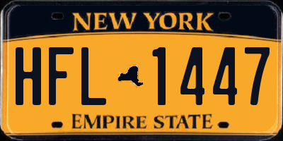 NY license plate HFL1447