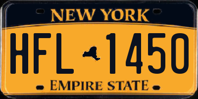 NY license plate HFL1450