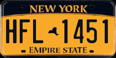 NY license plate HFL1451