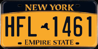 NY license plate HFL1461