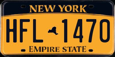 NY license plate HFL1470