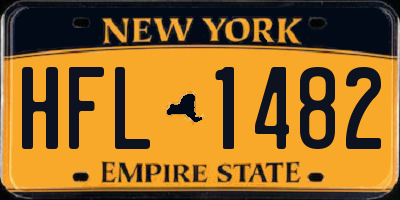 NY license plate HFL1482