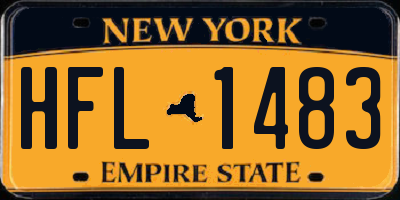 NY license plate HFL1483