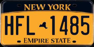 NY license plate HFL1485