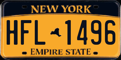 NY license plate HFL1496