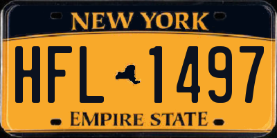 NY license plate HFL1497