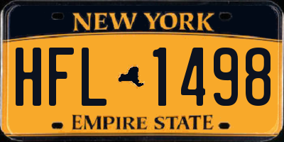 NY license plate HFL1498