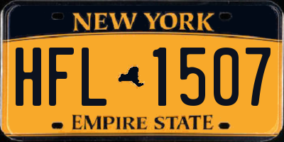 NY license plate HFL1507